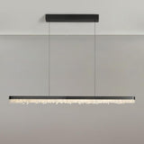 Modish Black Linear Crystal Island Hanging Light Image - 8