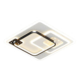 Modish Black Rectangle LED Flush Mount Ceiling Light Image - 10