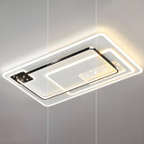 Modish Black Rectangle LED Flush Mount Ceiling Light Image - 11