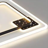 Modish Black Rectangle LED Flush Mount Ceiling Light Image - 14