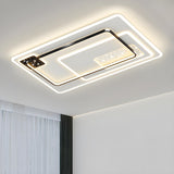 Modish Black Rectangle LED Flush Mount Ceiling Light Image - 17