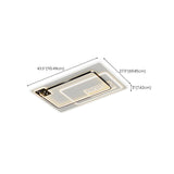 Modish Black Rectangle LED Flush Mount Ceiling Light #size