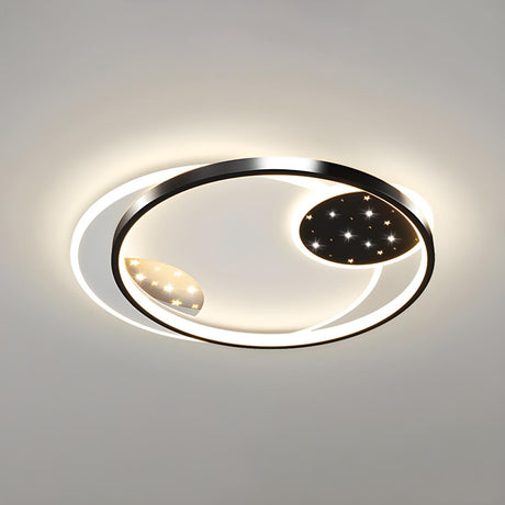 Modish Black Rectangle LED Flush Mount Ceiling Light Image - 2