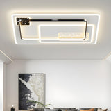 Modish Black Rectangle LED Flush Mount Ceiling Light Image - 3