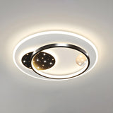 Modish Black Rectangle LED Flush Mount Ceiling Light Image - 9