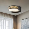 Modish Black Round Crystal LED Flush Mount Ceiling Lamp Image - 1