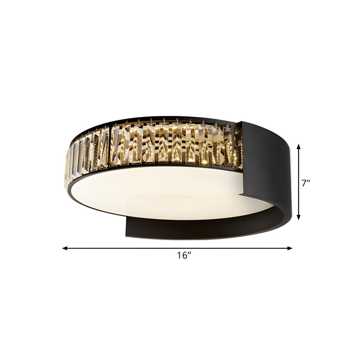 Modish Black Round Crystal LED Flush Mount Ceiling Lamp 