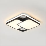 Modish Black White Rectangle LED Flush Mount Light Image - 16