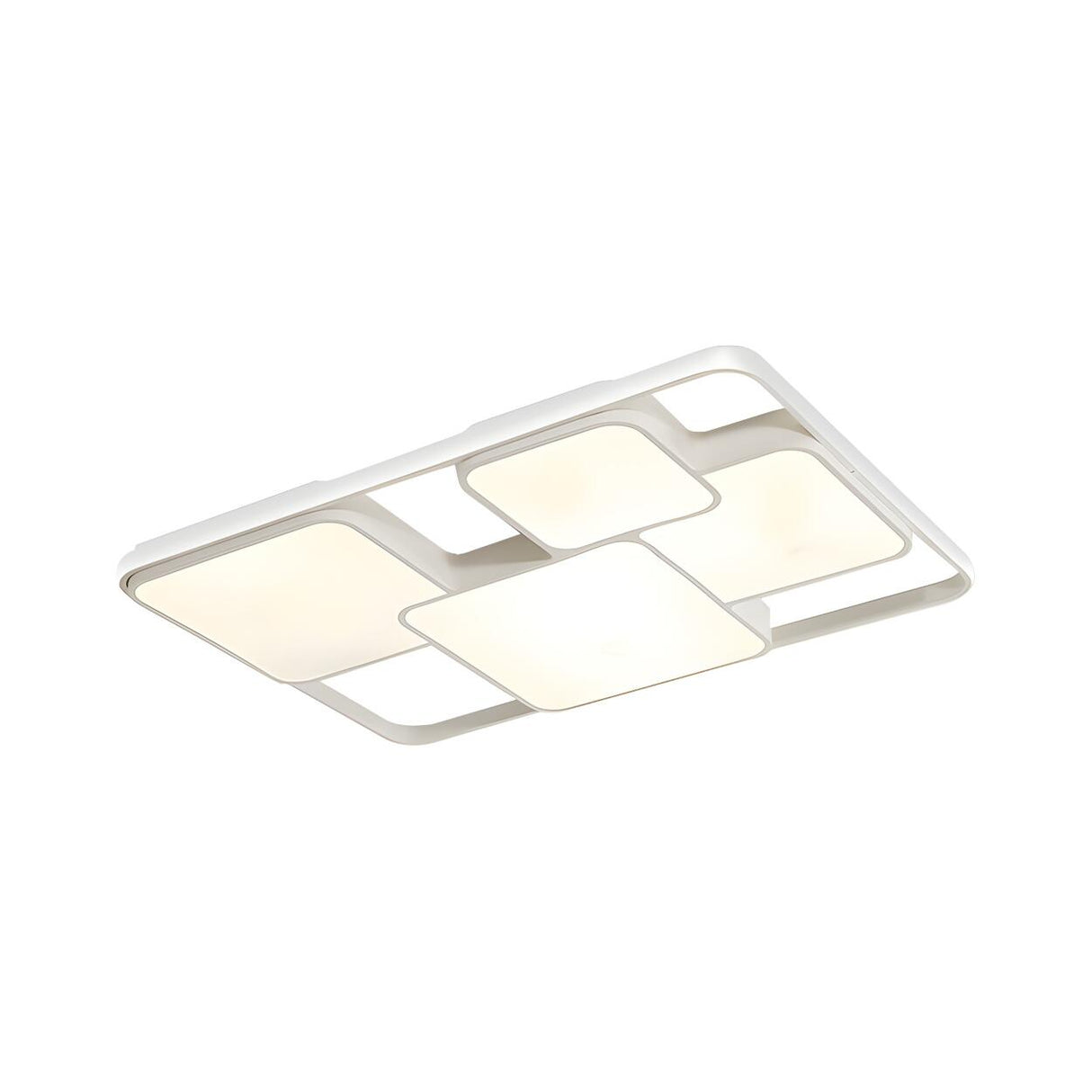 Modish Black White Rectangle LED Flush Mount Light Image - 8