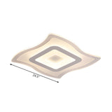 Modish Carpet Square LED Flush Mount Ceiling Light Image - 6