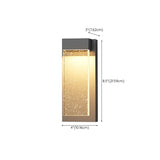 Modish Clear Rectangular Metal External LED Wall Light #size