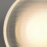 Modish Clear Ribbed Glass Shade Round LED Wall Sconce Image - 11