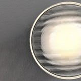 Modish Clear Ribbed Glass Shade Round LED Wall Sconce Image - 12