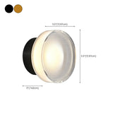 Modish Clear Ribbed Glass Shade Round LED Wall Sconce #size