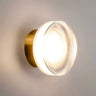 Modish Clear Ribbed Glass Shade Round LED Wall Sconce Image - 3