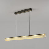 Modish Clear Tube LED Pendant Light Kitchen Island Image - 13