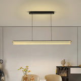 Modish Clear Tube LED Pendant Light Kitchen Island Image - 2