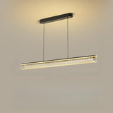 Modish Clear Tube LED Pendant Light Kitchen Island Image - 6