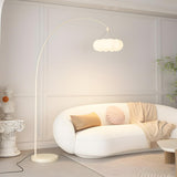 Modish Cloud-Shaped Shade Arched Beige Floor Lamp Image - 1