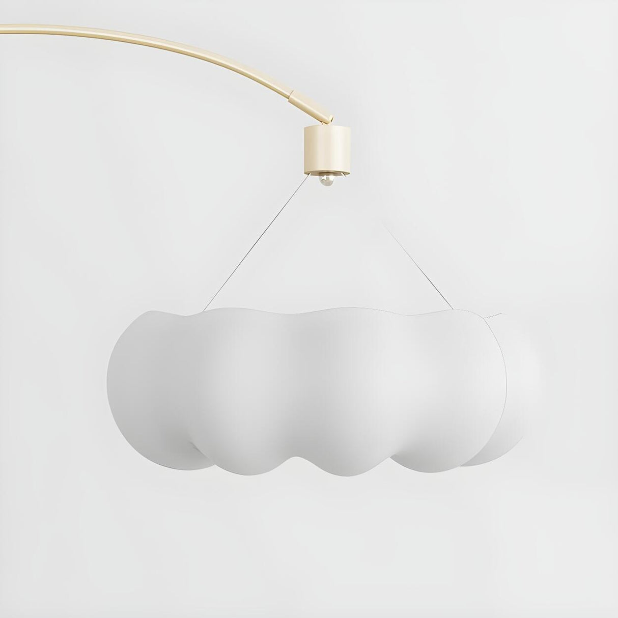 Modish Cloud-Shaped Shade Arched Beige Floor Lamp Image - 10