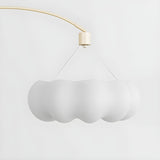 Modish Cloud-Shaped Shade Arched Beige Floor Lamp Image - 10