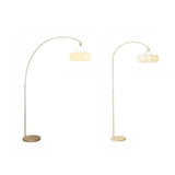 Modish Cloud-Shaped Shade Arched Beige Floor Lamp Image - 11