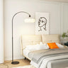 Modish Cloud-Shaped Shade Arched Beige Floor Lamp Image - 5