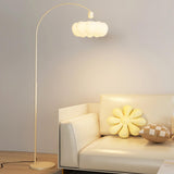 Modish Cloud-Shaped Shade Arched Beige Floor Lamp Image - 6