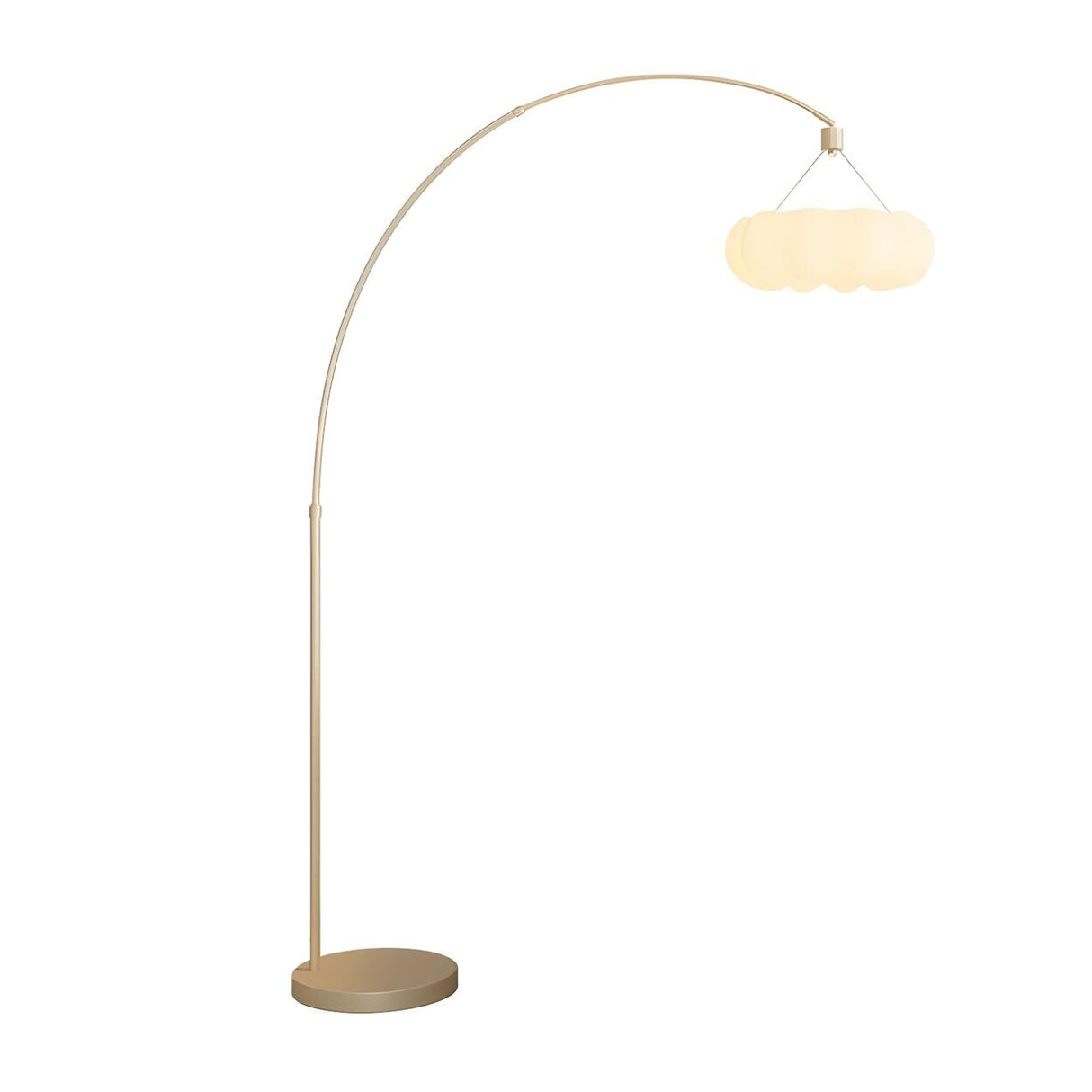 Modish Cloud-Shaped Shade Arched Beige Floor Lamp Image - 9