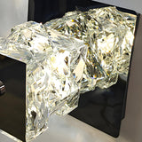 Modish Crystal Cube Chrome Flush Mount Ceiling Light Image - 8