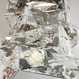 Modish Crystal Cube Chrome Flush Mount Ceiling Light Image - 9