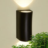 Modish Cylinder Black Exterior Up Down Wall Sconce Image - 3