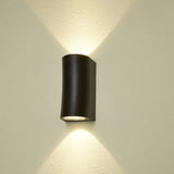 Modish Cylinder Black Exterior Up Down Wall Sconce Image - 6