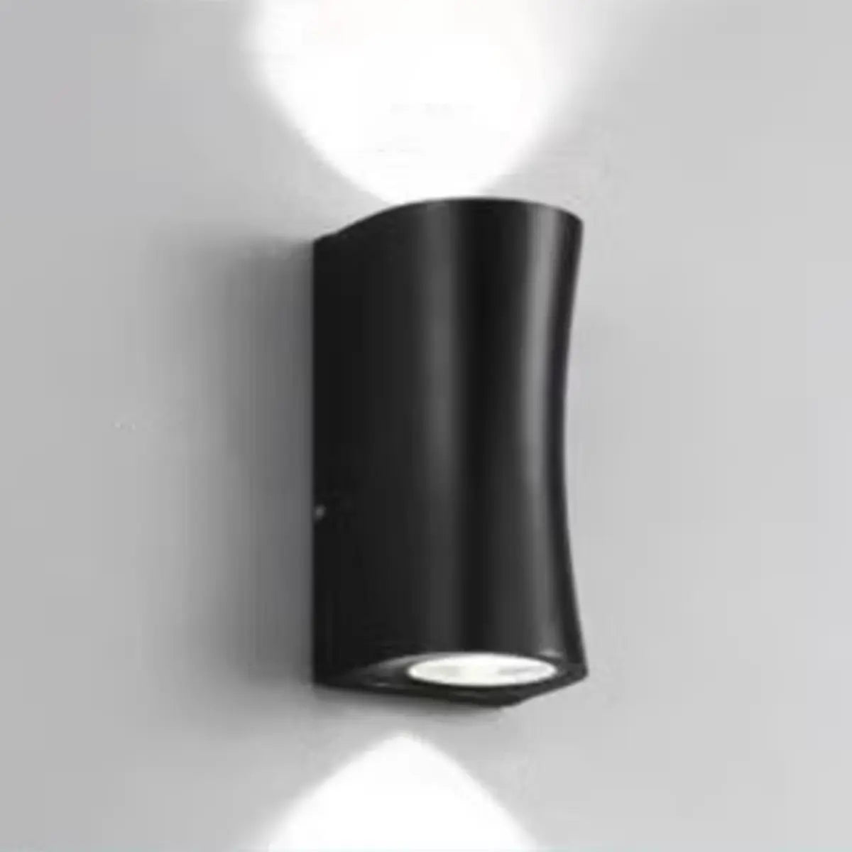 Modish Cylinder Black Exterior Up Down Wall Sconce Image - 7