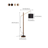 Modish Fabric Barrel and Wooden Arc LED Floor Lamp #size