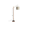 Modish Fabric Barrel and Wooden Arc LED Floor Lamp Image - 5