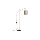 Modish Fabric Barrel and Wooden Arc LED Floor Lamp Image - 7