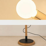 Modish Fabric Barrel and Wooden Arc LED Floor Lamp Image - 9