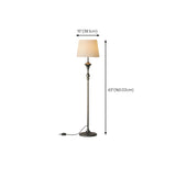 Modish Fabric Cylinder Floor Lamp with Side Table Image - 11