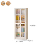 Modish French Glass Doors Vertical Steel Bookcases Image - 20