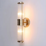 Modish Glass Tubes Gold Finish LED Vanity Lights Image - 1