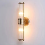 Modish Glass Tubes Gold Finish LED Vanity Lights Image - 4