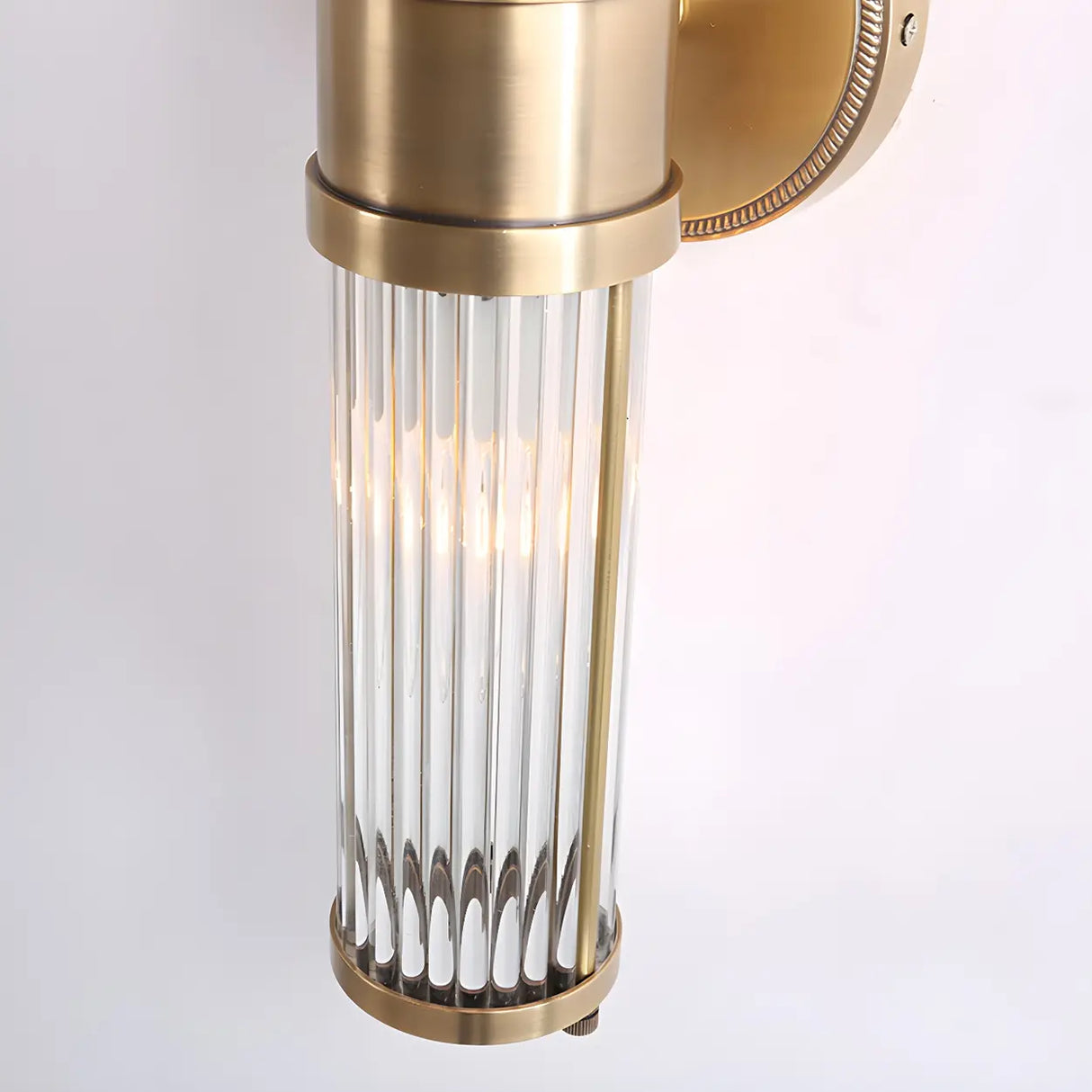 Modish Glass Tubes Gold Finish LED Vanity Lights Image - 8