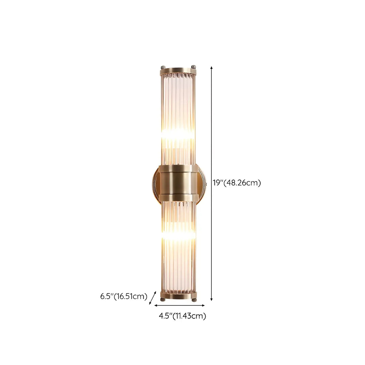 Modish Glass Tubes Gold Finish LED Vanity Lights 