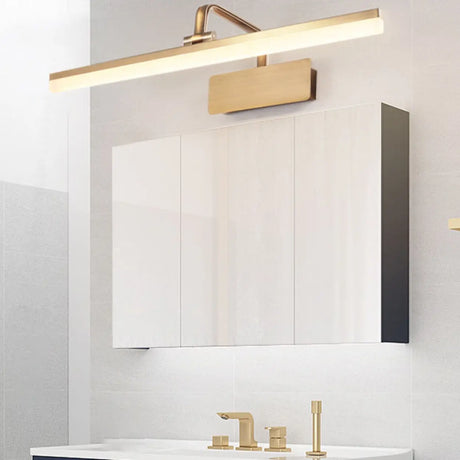 Modish Gold Linear LED Bathroom Vanity Light Fixture Image - 1