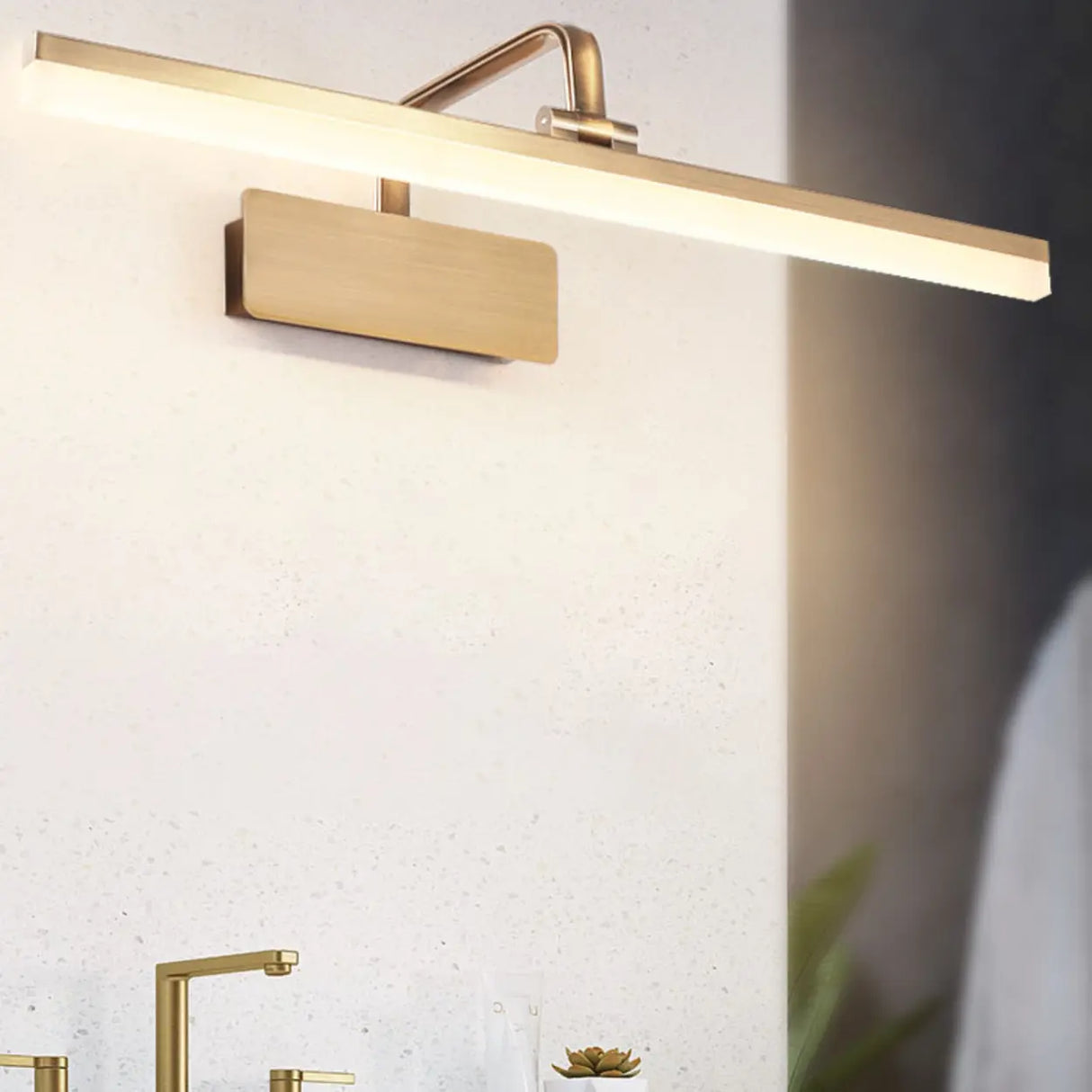 Modish Gold Linear LED Bathroom Vanity Light Fixture Image - 2