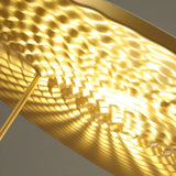 Modish Gold Round Metal LED Flush Mount Ceiling Light Image - 12