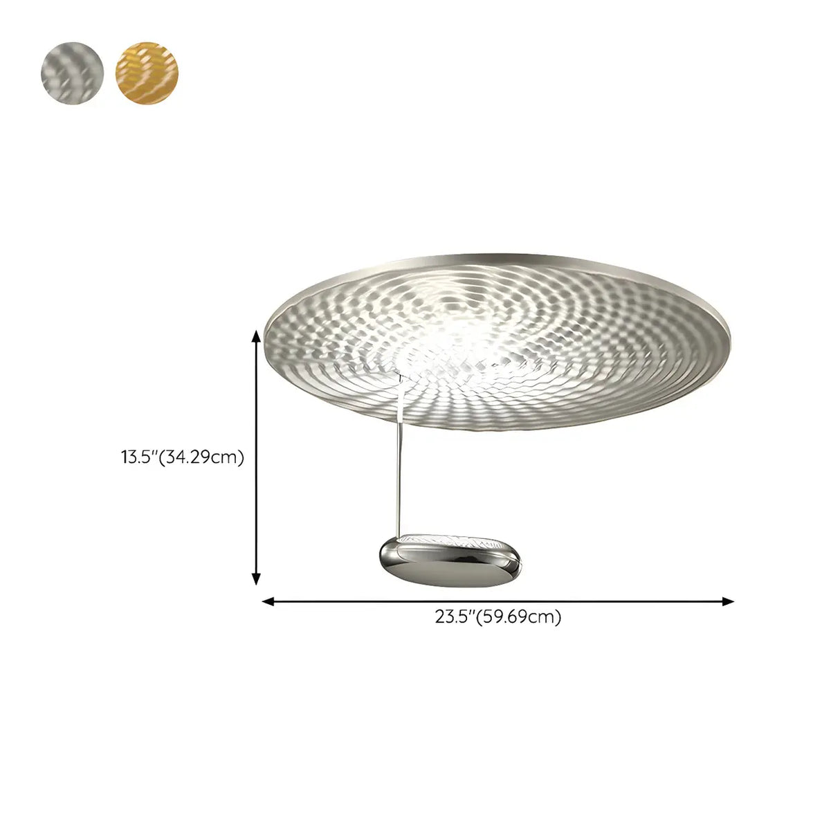 Modish Gold Round Metal LED Flush Mount Ceiling Light 