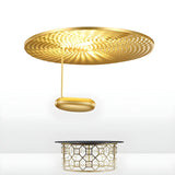 Modish Gold Round Metal LED Flush Mount Ceiling Light Image - 3