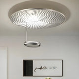 Modish Gold Round Metal LED Flush Mount Ceiling Light Image - 4